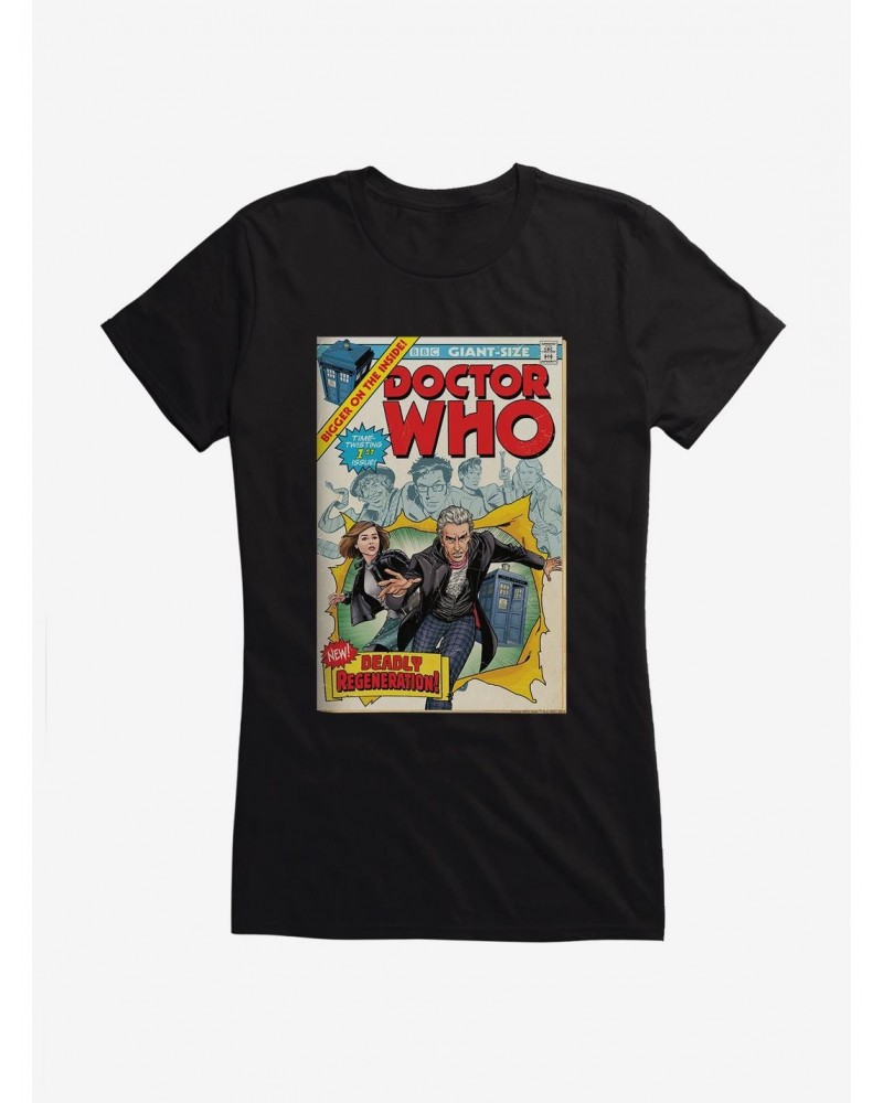 Doctor Who Twelfth Doctor Deadly Regeneration Comic Girls T-Shirt $11.70 T-Shirts