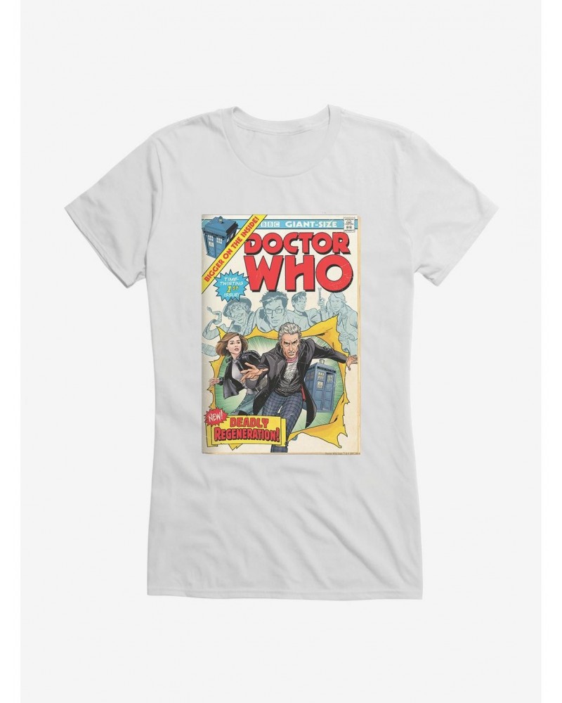 Doctor Who Twelfth Doctor Deadly Regeneration Comic Girls T-Shirt $11.70 T-Shirts