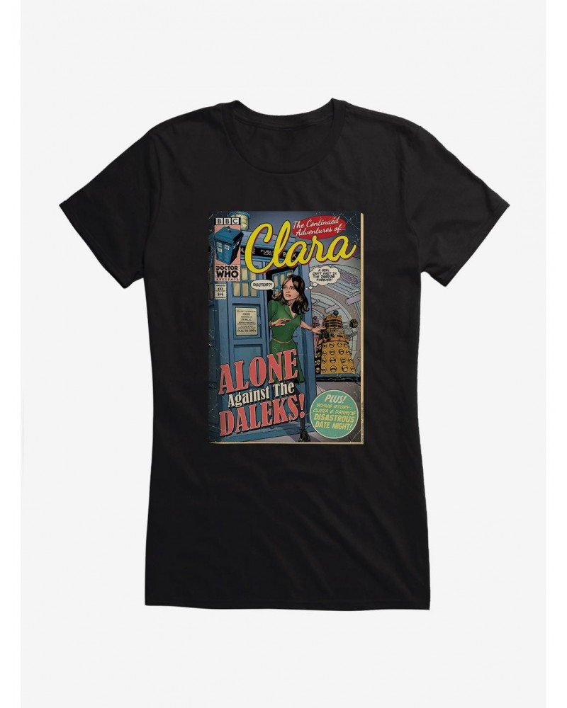 Doctor Who Clara Alone Against Daleks Comic Girls T-Shirt $8.72 T-Shirts