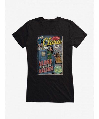 Doctor Who Clara Alone Against Daleks Comic Girls T-Shirt $8.72 T-Shirts