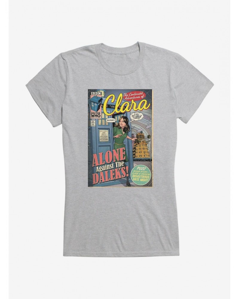 Doctor Who Clara Alone Against Daleks Comic Girls T-Shirt $8.72 T-Shirts