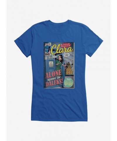 Doctor Who Clara Alone Against Daleks Comic Girls T-Shirt $8.72 T-Shirts