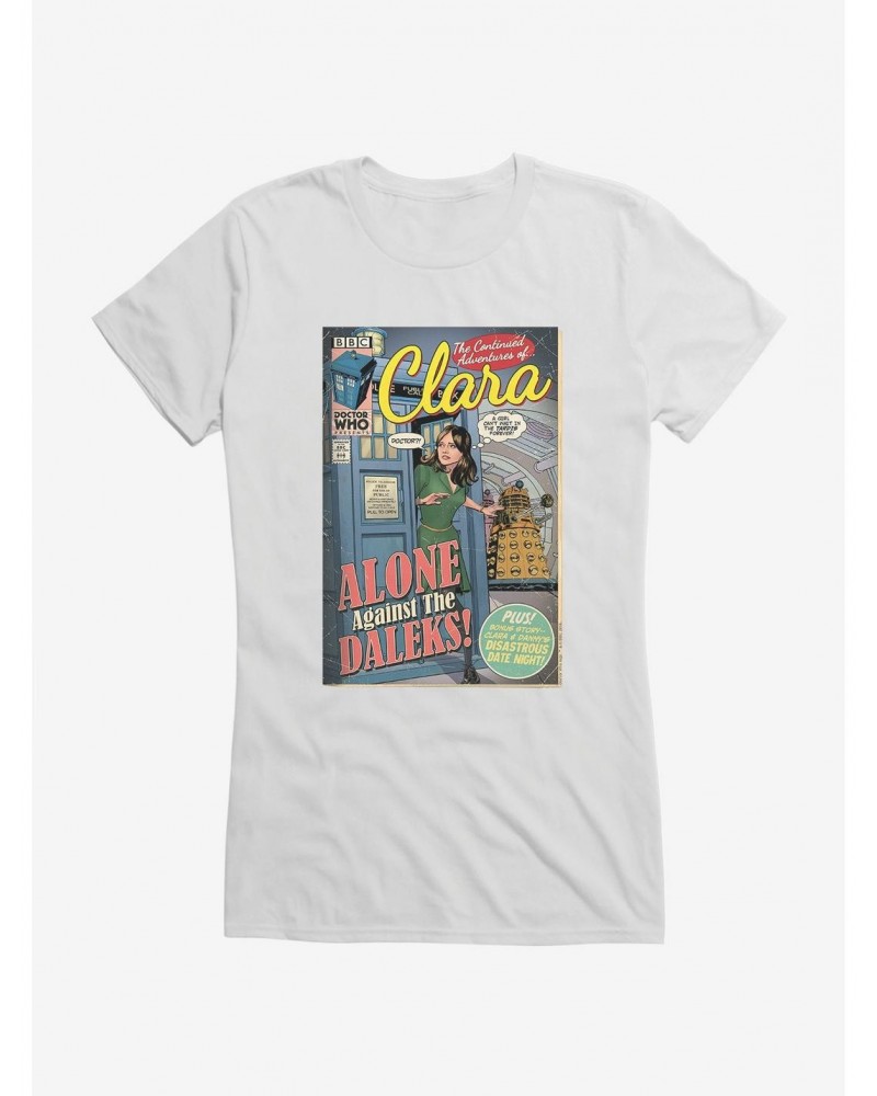 Doctor Who Clara Alone Against Daleks Comic Girls T-Shirt $8.72 T-Shirts