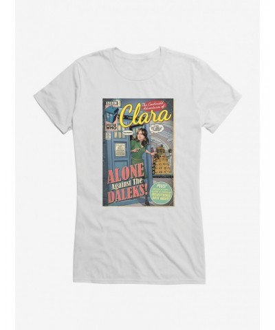 Doctor Who Clara Alone Against Daleks Comic Girls T-Shirt $8.72 T-Shirts