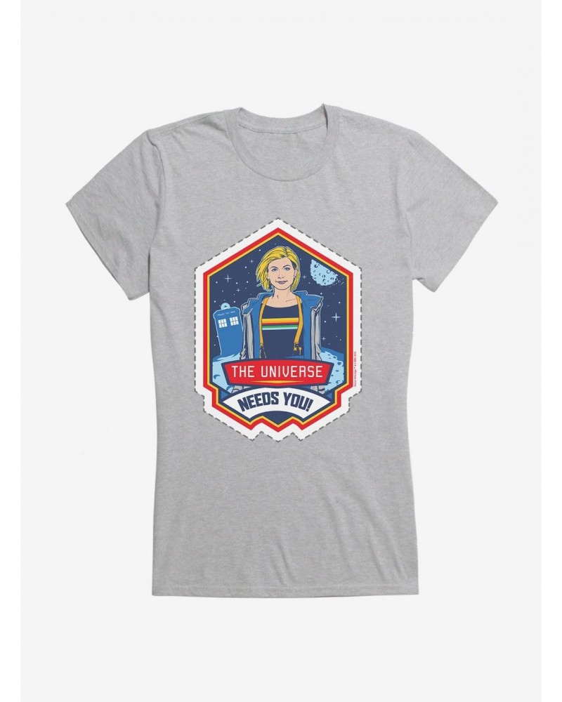 Doctor Who Thirteenth Doctor Universe Needs You Badge Girls T-Shirt $7.97 T-Shirts