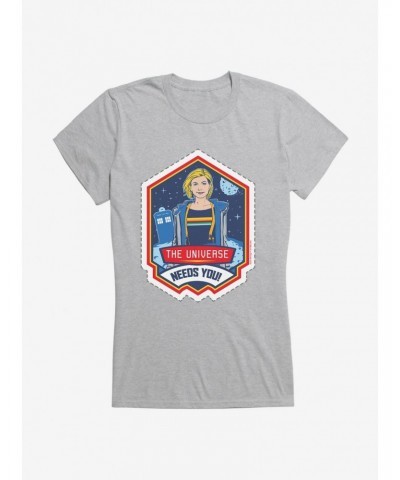 Doctor Who Thirteenth Doctor Universe Needs You Badge Girls T-Shirt $7.97 T-Shirts