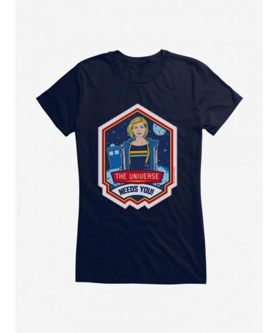 Doctor Who Thirteenth Doctor Universe Needs You Badge Girls T-Shirt $7.97 T-Shirts