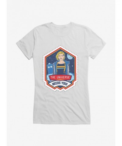 Doctor Who Thirteenth Doctor Universe Needs You Badge Girls T-Shirt $7.97 T-Shirts