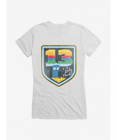 Doctor Who TARDIS Lucky Number 13 Badge Girls T-Shirt $8.47 T-Shirts