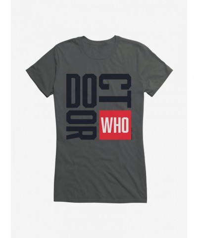 Doctor Who Red Box Font Girls T-Shirt $12.20 T-Shirts