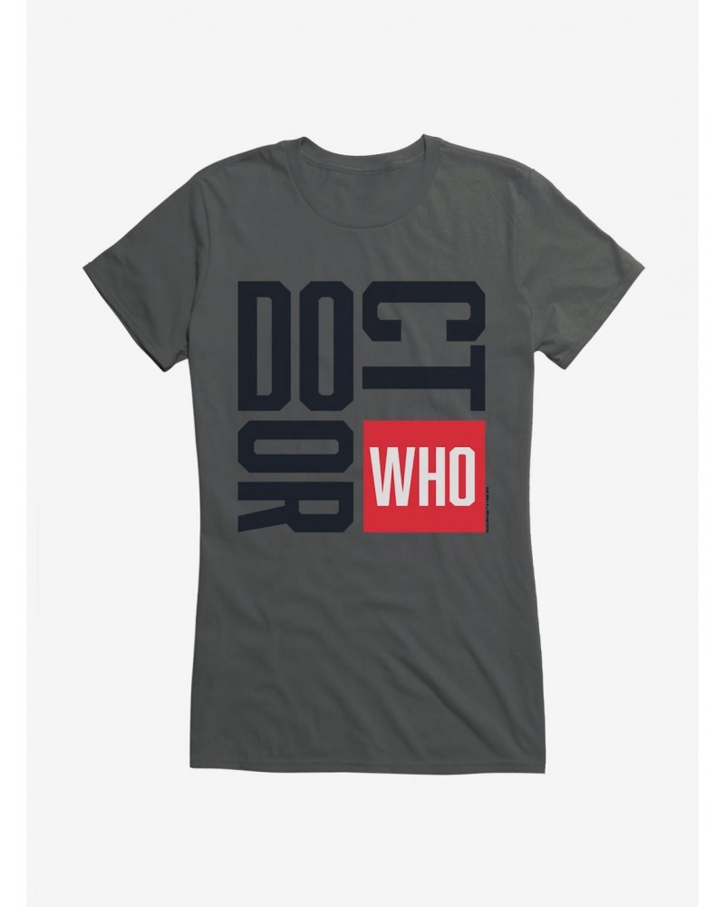 Doctor Who Red Box Font Girls T-Shirt $12.20 T-Shirts