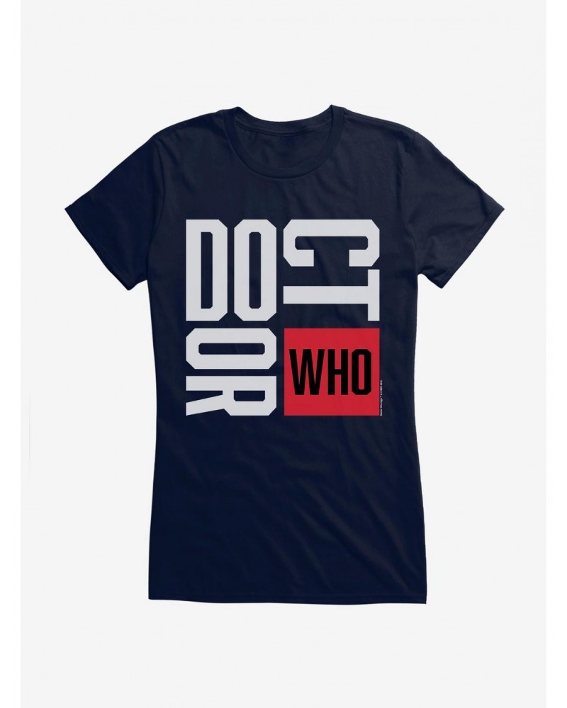 Doctor Who Red Box Font Girls T-Shirt $12.20 T-Shirts