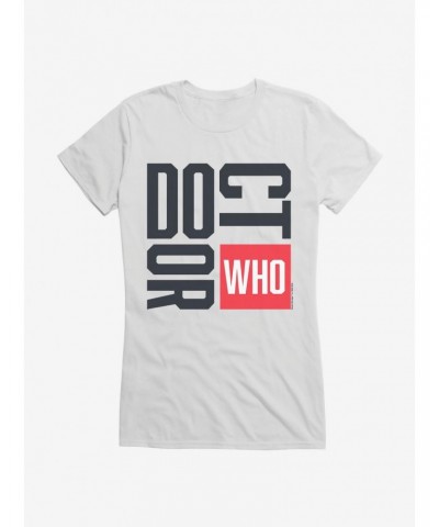 Doctor Who Red Box Font Girls T-Shirt $12.20 T-Shirts