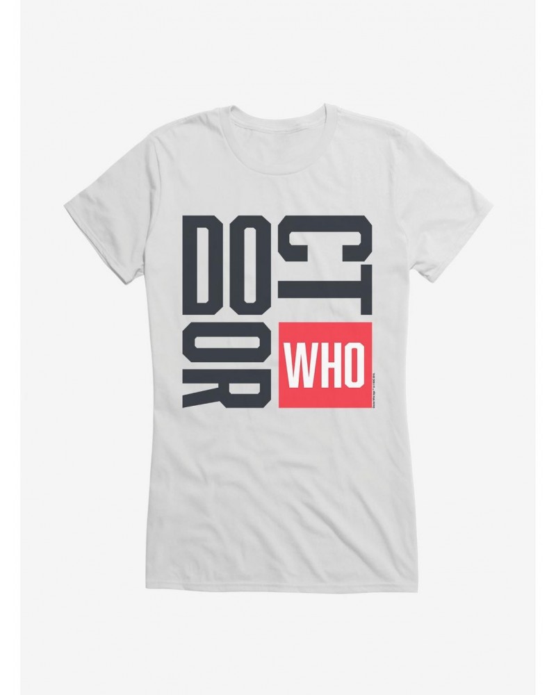 Doctor Who Red Box Font Girls T-Shirt $12.20 T-Shirts