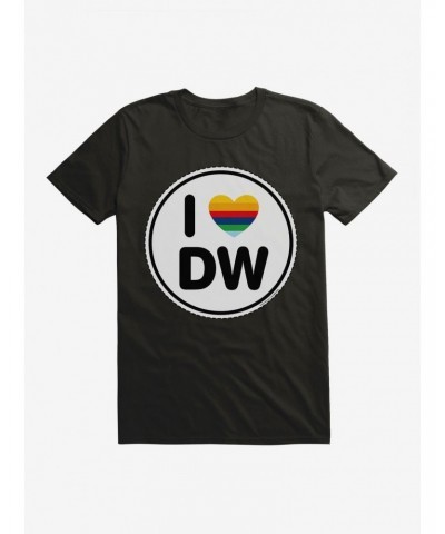 Doctor Who Thirteenth Doctor I Love DW Badge T-Shirt $7.89 T-Shirts