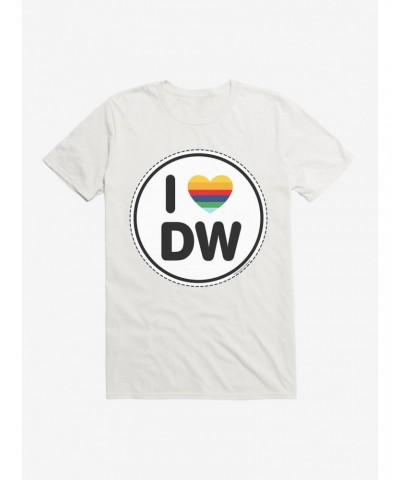 Doctor Who Thirteenth Doctor I Love DW Badge T-Shirt $7.89 T-Shirts