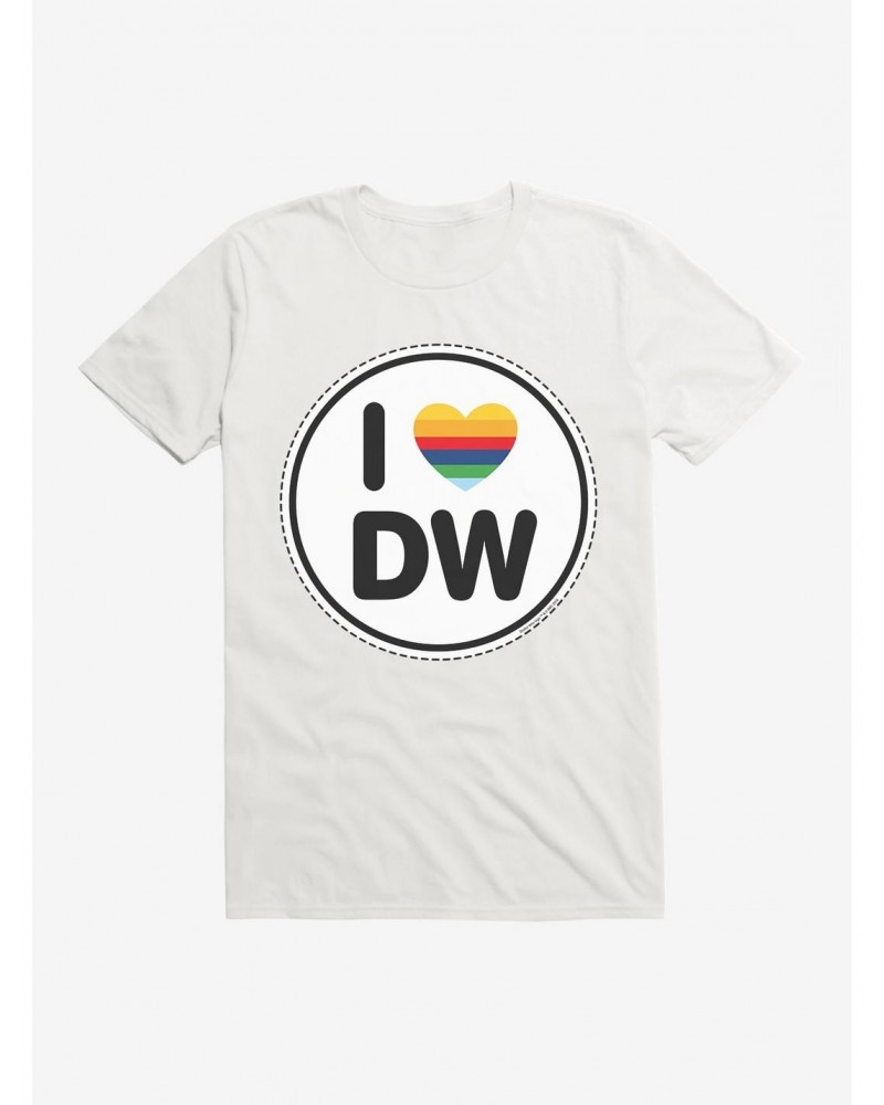 Doctor Who Thirteenth Doctor I Love DW Badge T-Shirt $7.89 T-Shirts