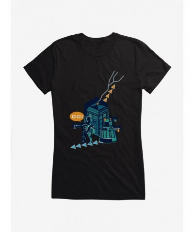 Doctor Who Dalek And Cyberman Girls T-Shirt $9.71 T-Shirts