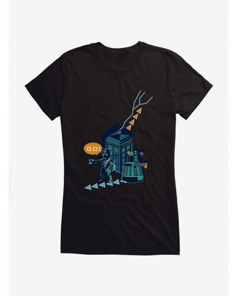 Doctor Who Dalek And Cyberman Girls T-Shirt $9.71 T-Shirts