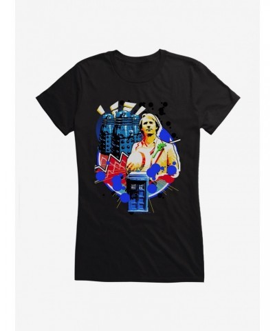 Doctor Who Daleks and Fifth Doctor Girls T-Shirt $7.47 T-Shirts