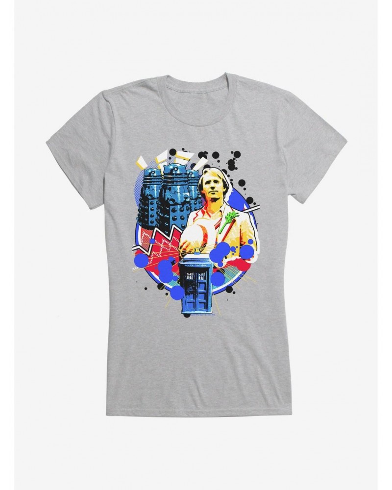 Doctor Who Daleks and Fifth Doctor Girls T-Shirt $7.47 T-Shirts