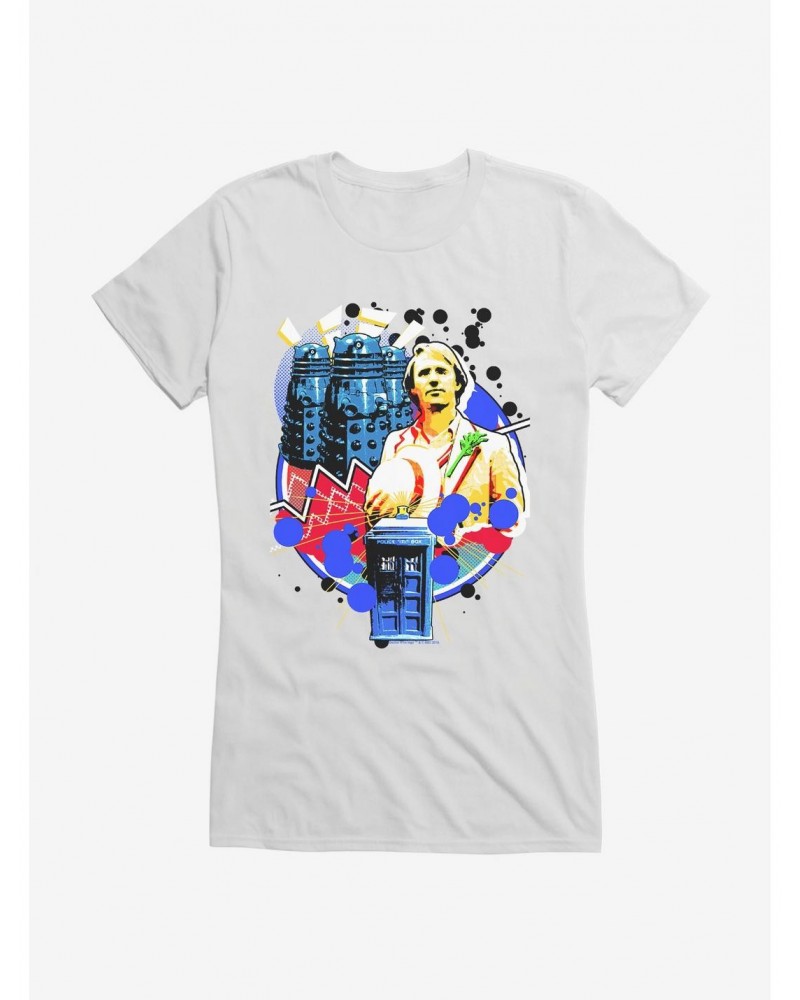 Doctor Who Daleks and Fifth Doctor Girls T-Shirt $7.47 T-Shirts