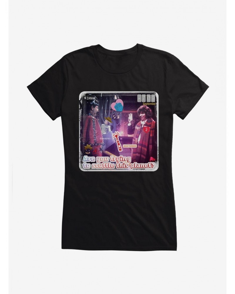 Doctor Who The Fourth Doctor Scuttle This Planet Girls T-Shirt $8.47 T-Shirts