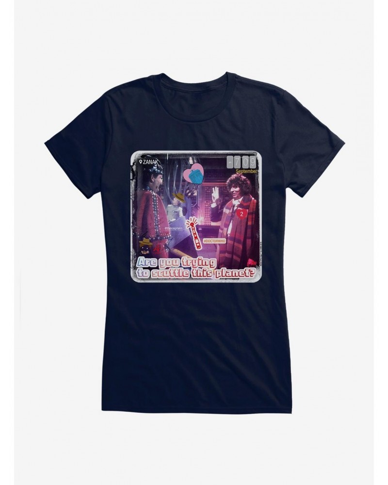 Doctor Who The Fourth Doctor Scuttle This Planet Girls T-Shirt $8.47 T-Shirts