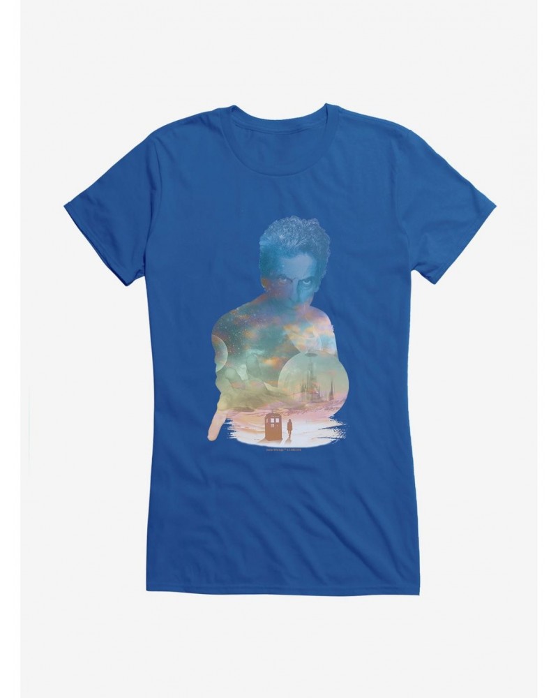 Doctor Who Twelfth Doctor TARDIS Sunset Girls T-Shirt $12.20 T-Shirts