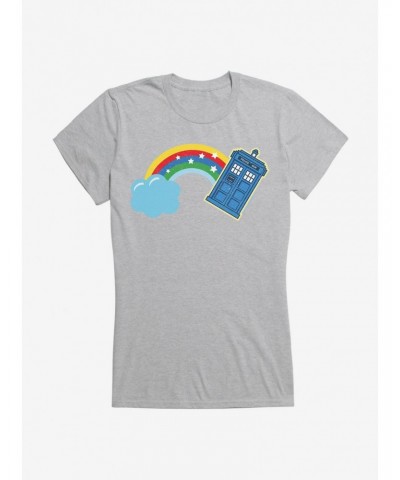 Doctor Who Thirteenth Doctor Distressed TARDIS Rainbow Girls T-Shirt $10.46 T-Shirts