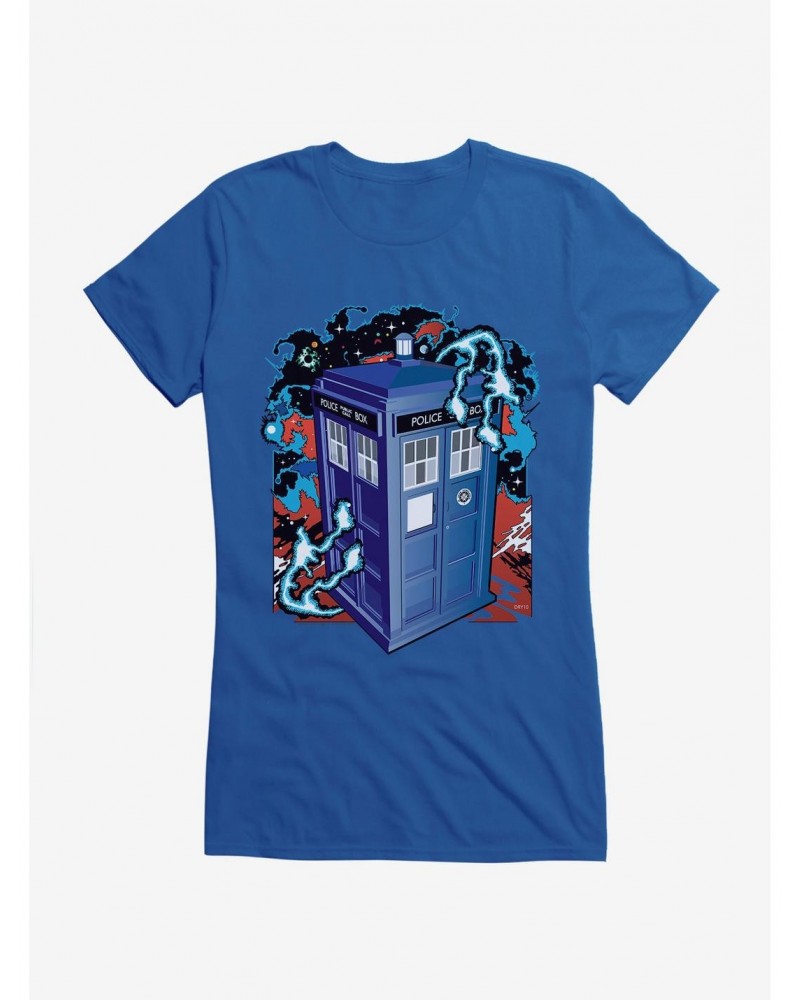 Doctor Who Electric TARDIS Girls T-Shirt $10.21 T-Shirts