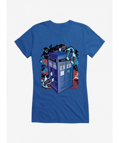 Doctor Who Electric TARDIS Girls T-Shirt $10.21 T-Shirts