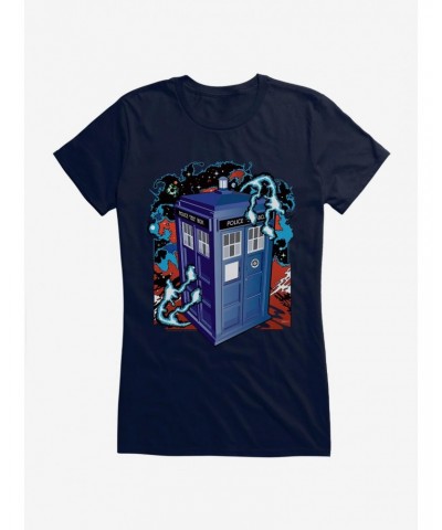 Doctor Who Electric TARDIS Girls T-Shirt $10.21 T-Shirts