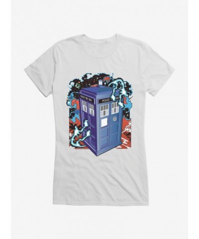 Doctor Who Electric TARDIS Girls T-Shirt $10.21 T-Shirts