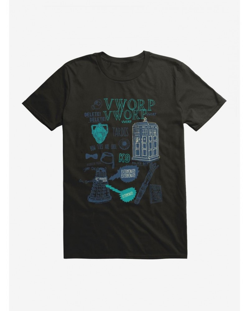 Doctor Who TARDIS Outlined Icons T-Shirt $11.23 T-Shirts