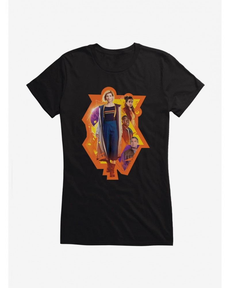 Doctor Who The Thirteenth Doctor And Crew Girls T-Shirt $10.46 T-Shirts