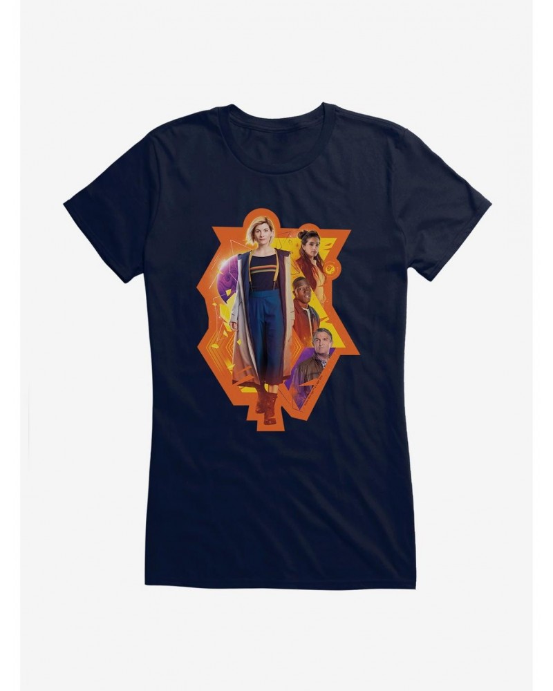 Doctor Who The Thirteenth Doctor And Crew Girls T-Shirt $10.46 T-Shirts