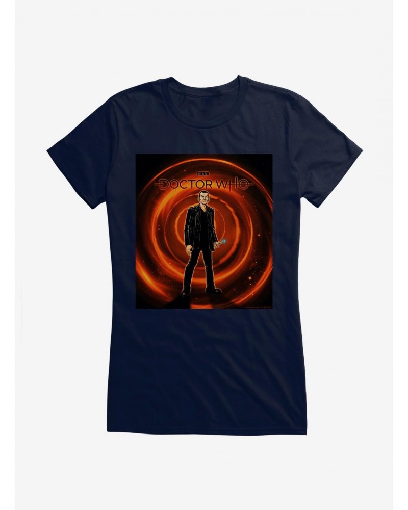 Doctor Who The Ninth Doctor Time Warp Girls T-Shirt $9.21 T-Shirts