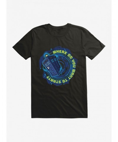 Doctor Who TARDIS Where To Start T-Shirt $11.71 T-Shirts