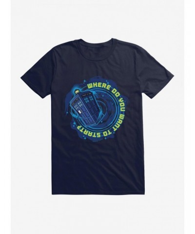 Doctor Who TARDIS Where To Start T-Shirt $11.71 T-Shirts