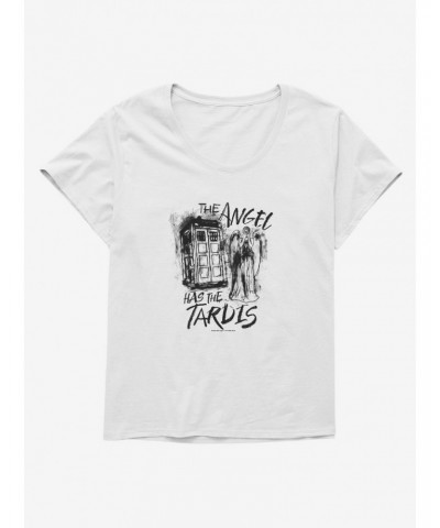 Doctor Who Angel Has Tardis Girls T-Shirt Plus Size $13.29 T-Shirts