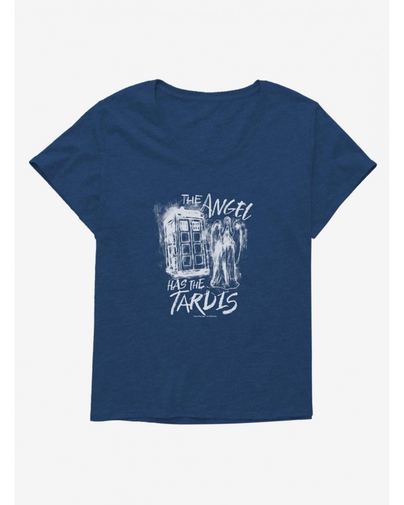 Doctor Who Angel Has Tardis Girls T-Shirt Plus Size $13.29 T-Shirts