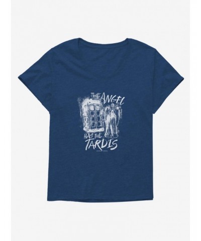 Doctor Who Angel Has Tardis Girls T-Shirt Plus Size $13.29 T-Shirts