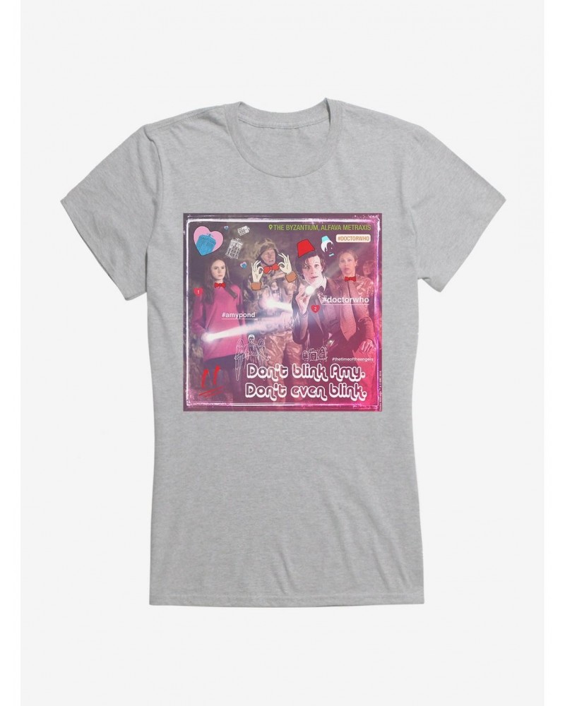 Doctor Who Eleventh Doctor Don't Blink Girls T-Shirt $9.21 T-Shirts