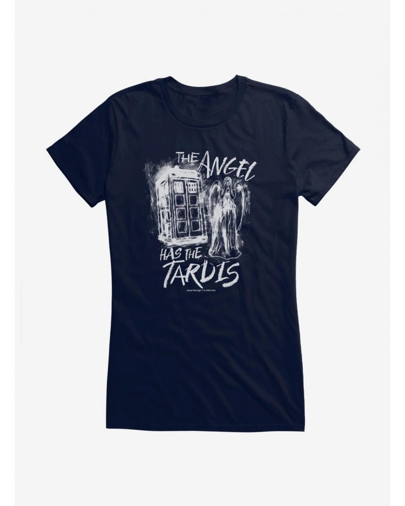 Doctor Who Angel Has Tardis Girls T-Shirt $11.21 T-Shirts