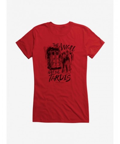 Doctor Who Angel Has Tardis Girls T-Shirt $11.21 T-Shirts