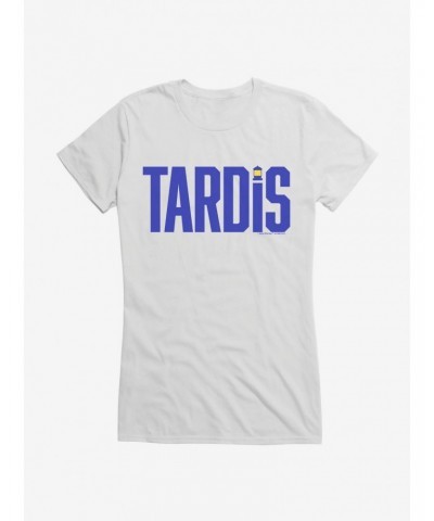 Doctor Who TARDIS Purple Script Girls T-Shirt $10.46 T-Shirts