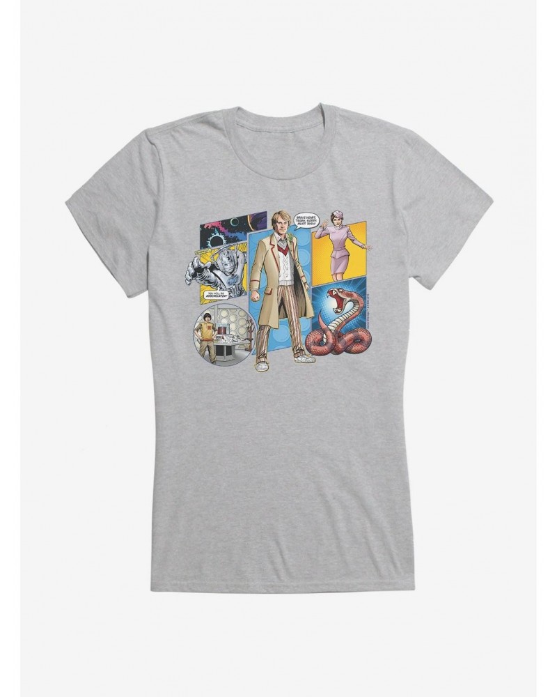 Doctor Who The Fifth Doctor Comic Scene Girls T-Shirt $9.71 T-Shirts