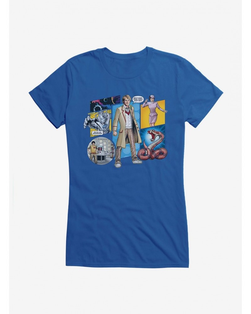 Doctor Who The Fifth Doctor Comic Scene Girls T-Shirt $9.71 T-Shirts