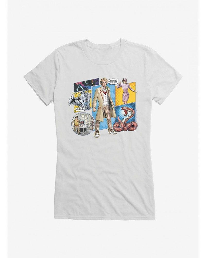 Doctor Who The Fifth Doctor Comic Scene Girls T-Shirt $9.71 T-Shirts